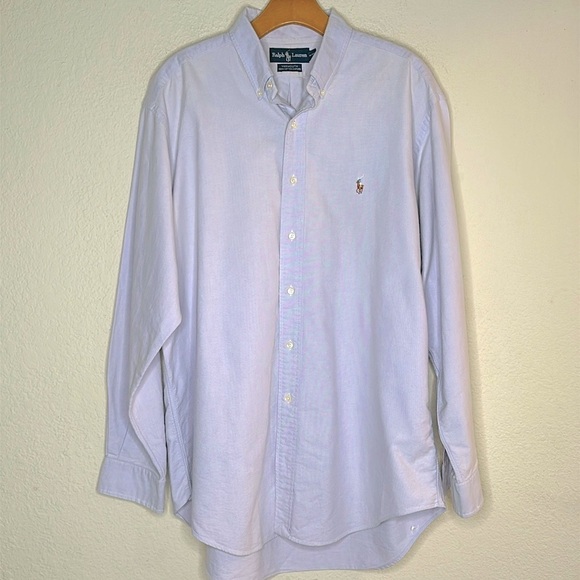 VTG Polo Ralph Lauren Yarmouth Pale Lilac Oxford Button Down Mens 16 1/2 x 34-35 - Picture 4 of 11